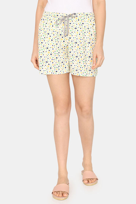 Rosaline Mystic Town Knit Cotton Shorts (Pack of 2) - White Purple — image 7